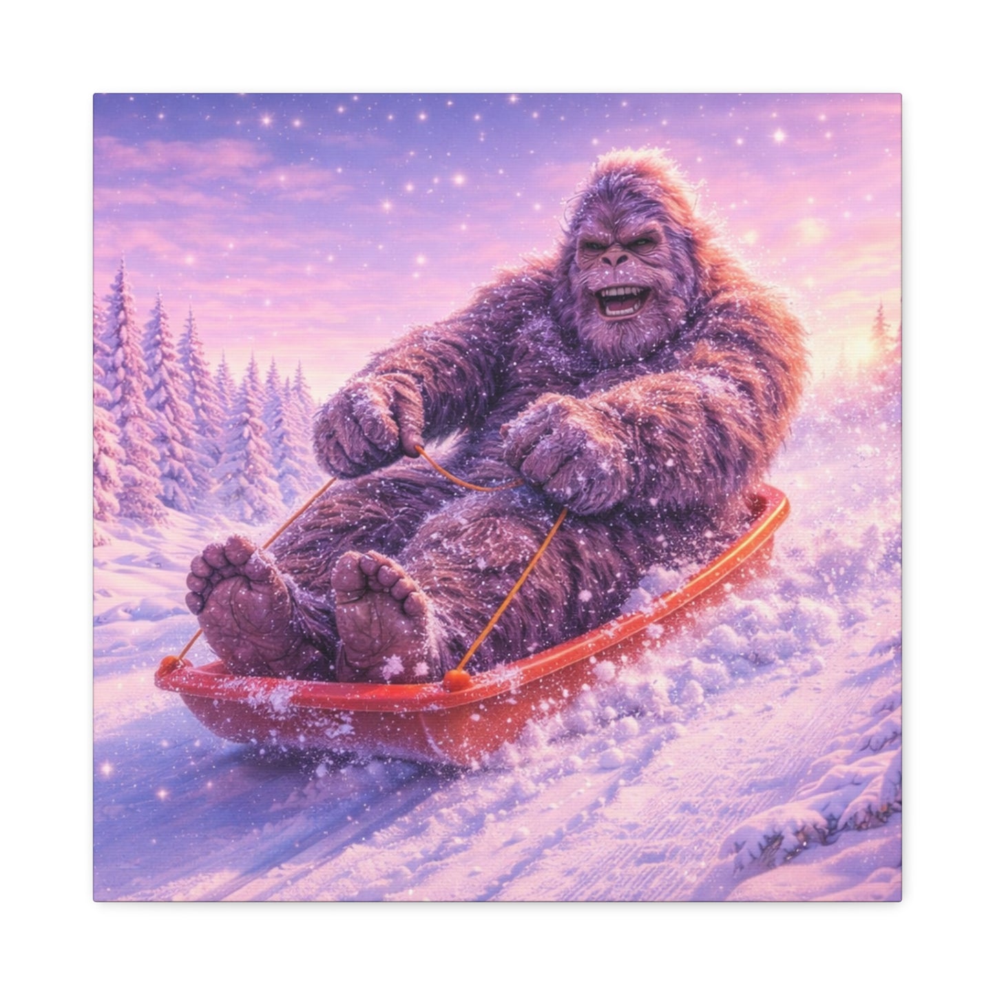 Big Foot på Pulkaäventyr – Canvas