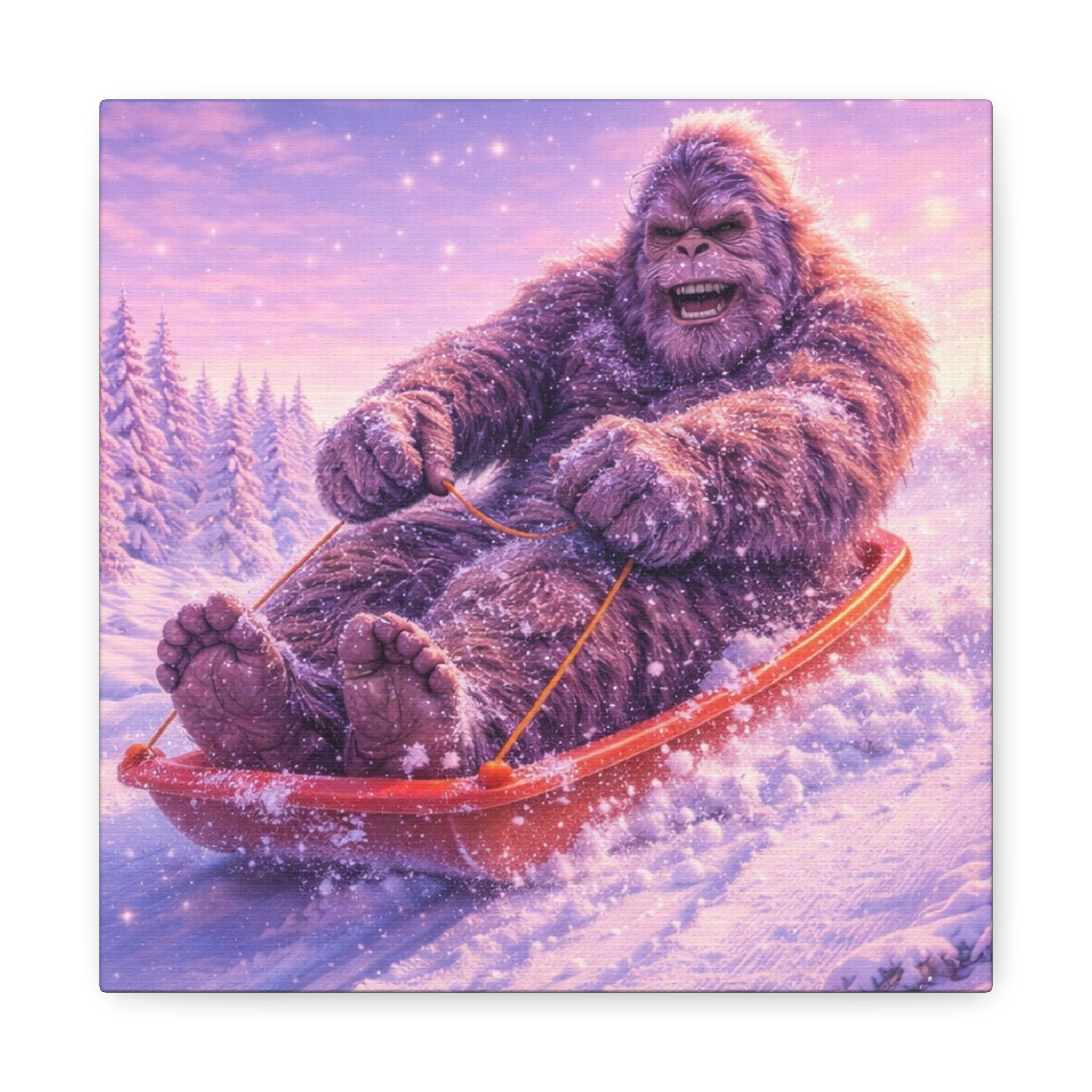 Big Foot på Pulkaäventyr – Canvas