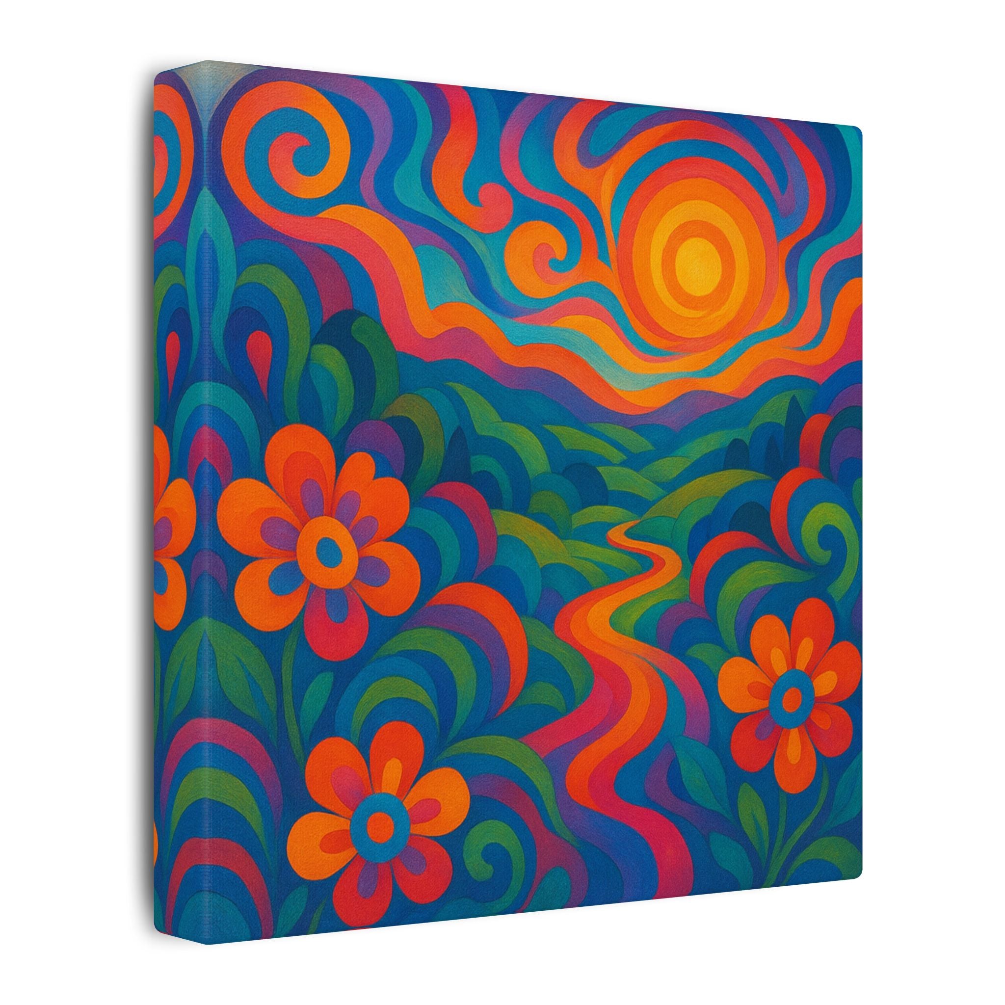 Varm Abstrakt Konst Canvastavla – Matt Stretched Väggkonst