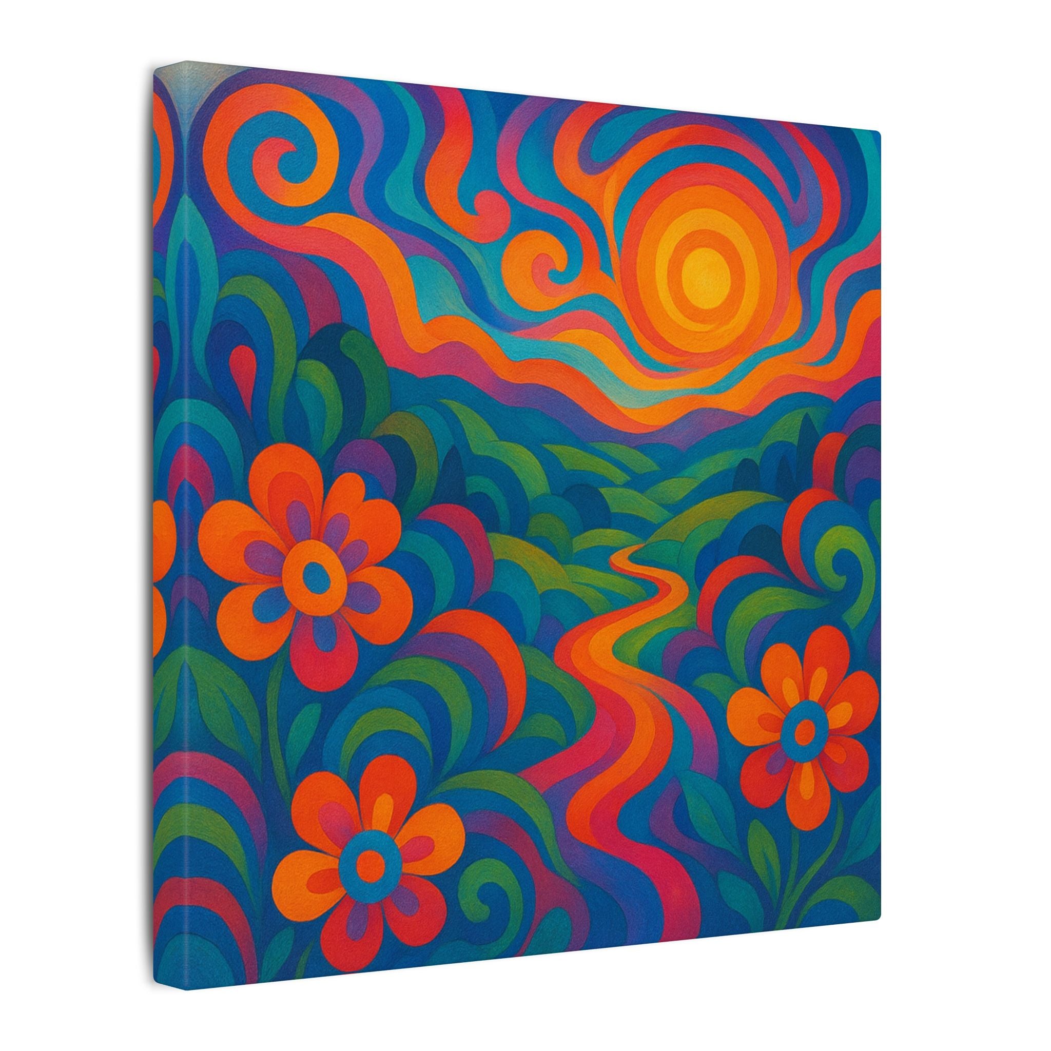 Varm Abstrakt Konst Canvastavla – Matt Stretched Väggkonst