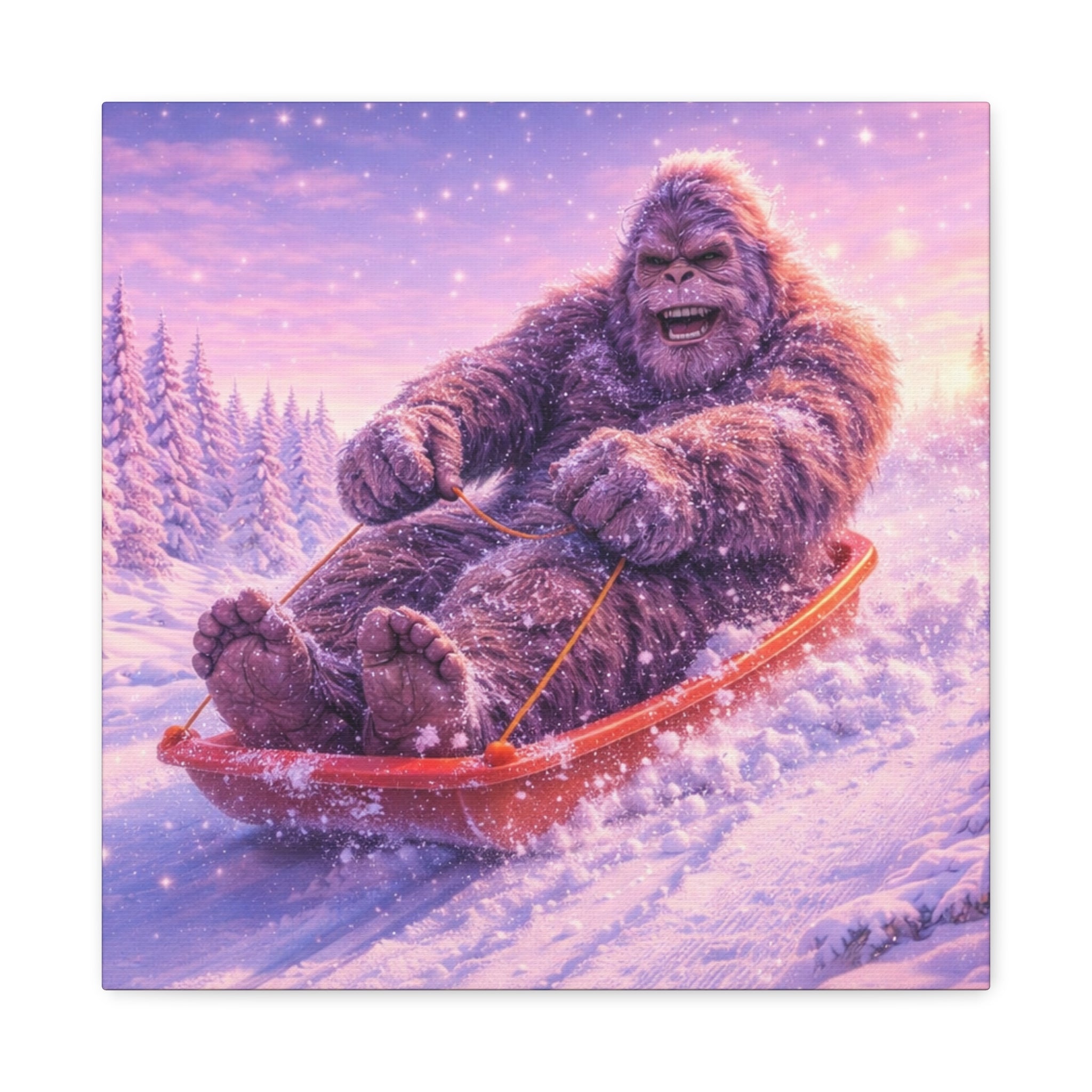 Big Foot på Pulkaäventyr – Canvas