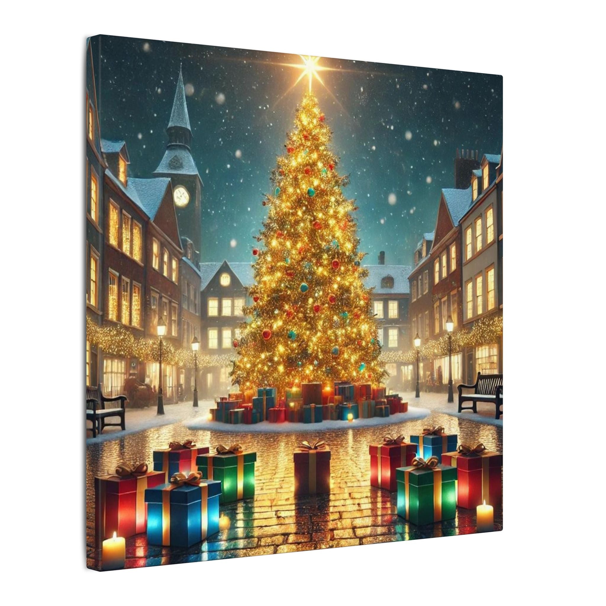 Julcanvas Väggkonst – 'En Underbar och Vänlig Jul'