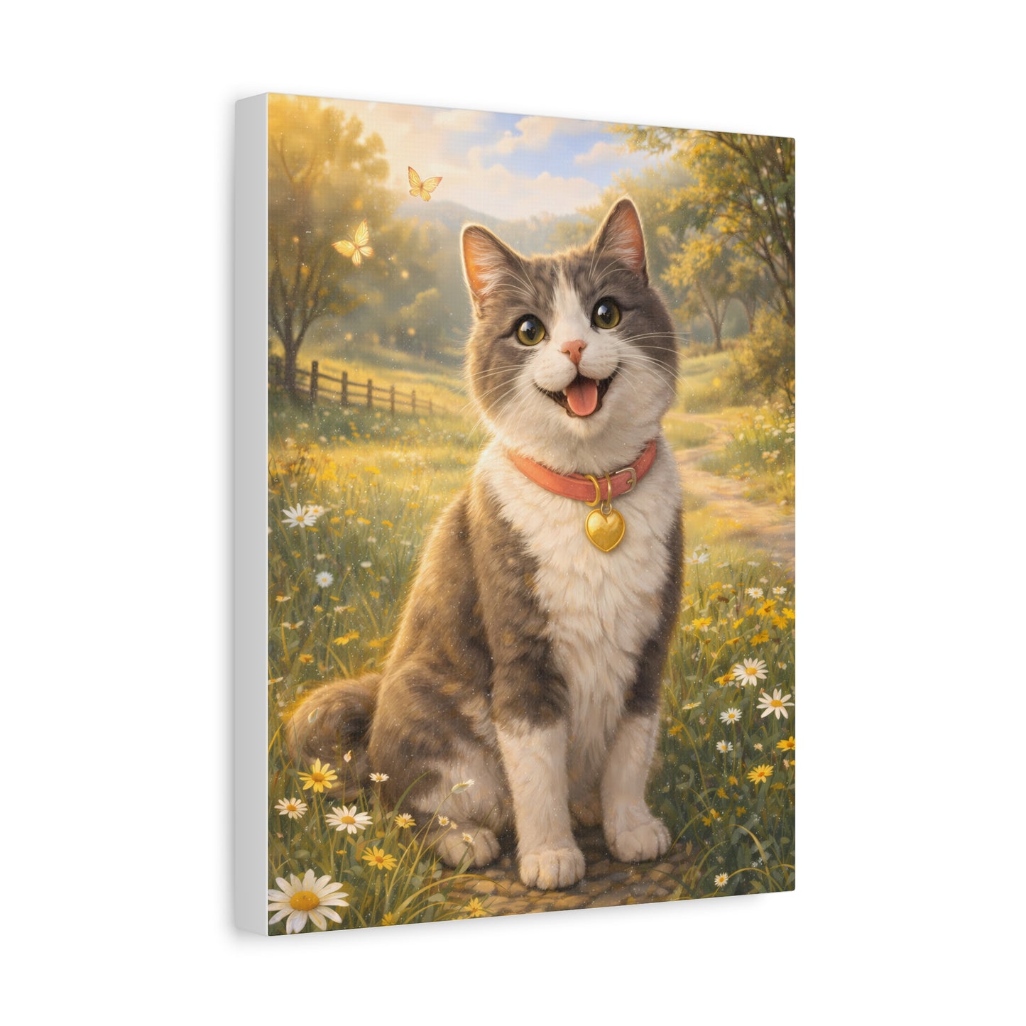 Vänlig Katt i Naturen – Lugn & Glad Canvas