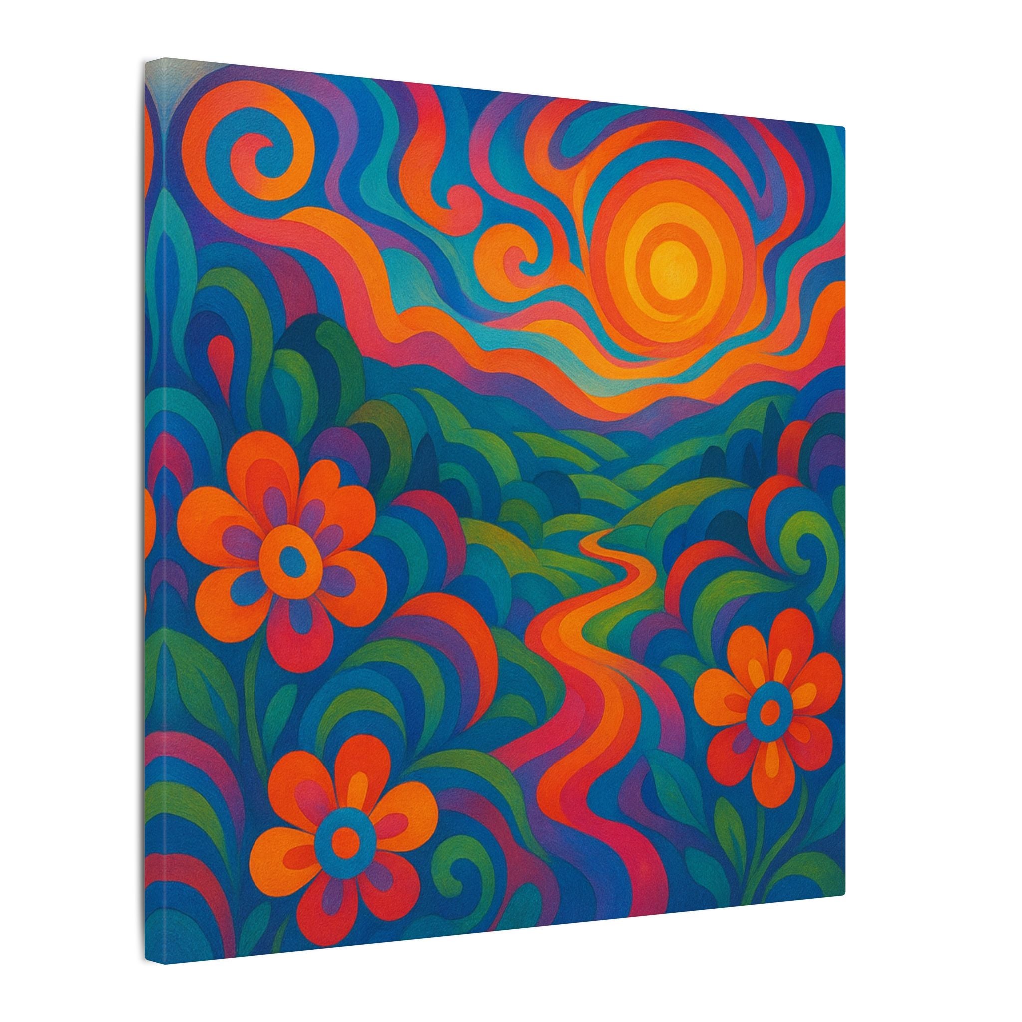 Varm Abstrakt Konst Canvastavla – Matt Stretched Väggkonst