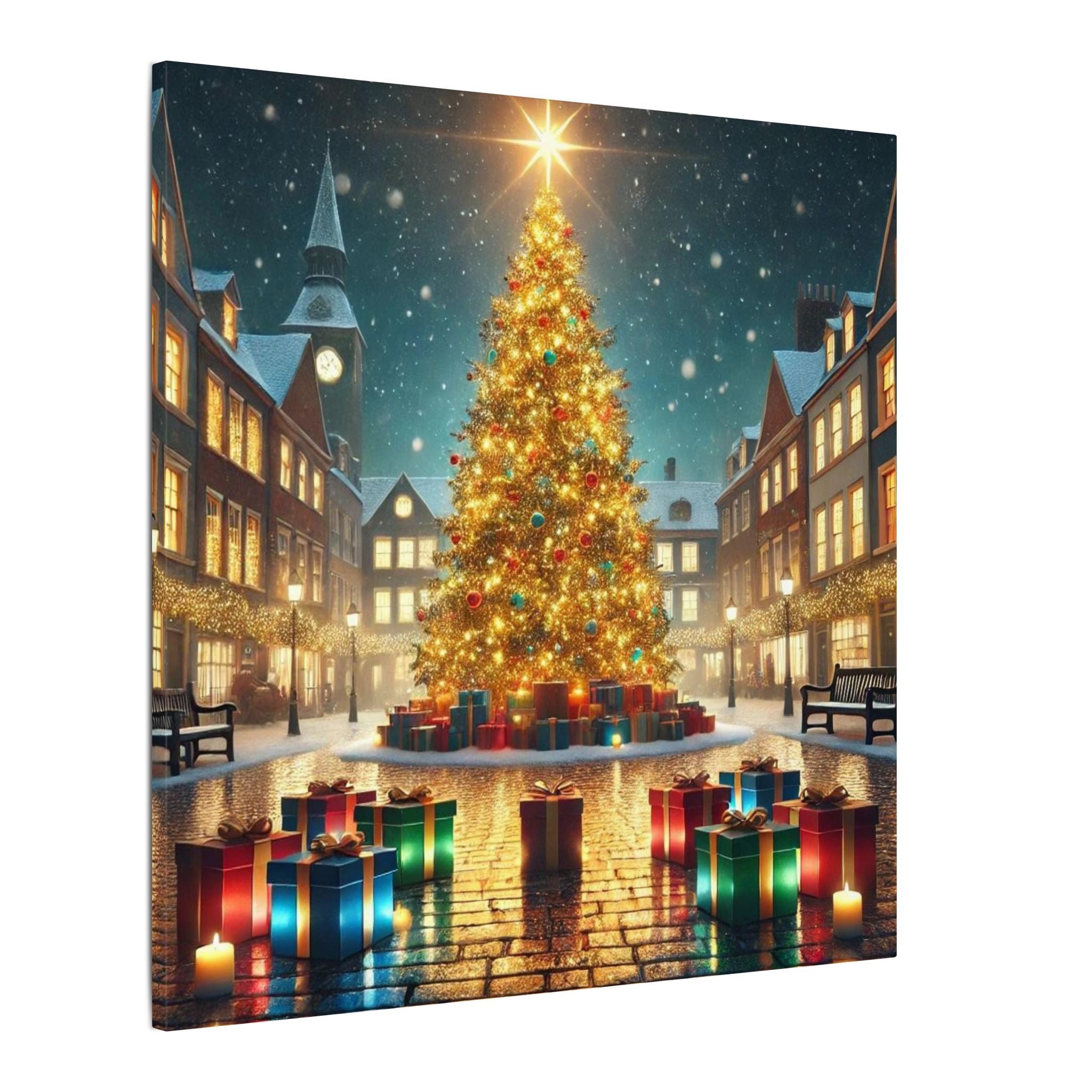Julcanvas Väggkonst – 'En Underbar och Vänlig Jul'