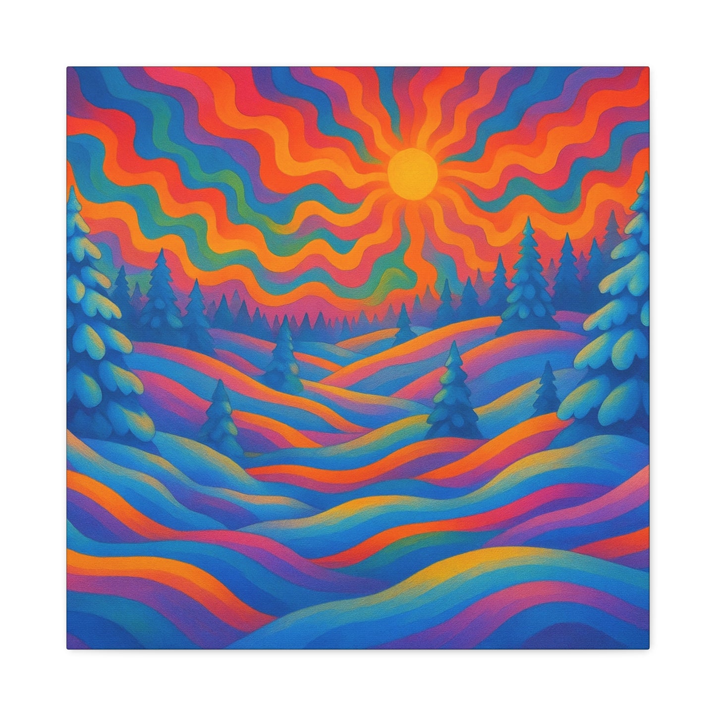 Drömlik Soluppgång Landskapstavla