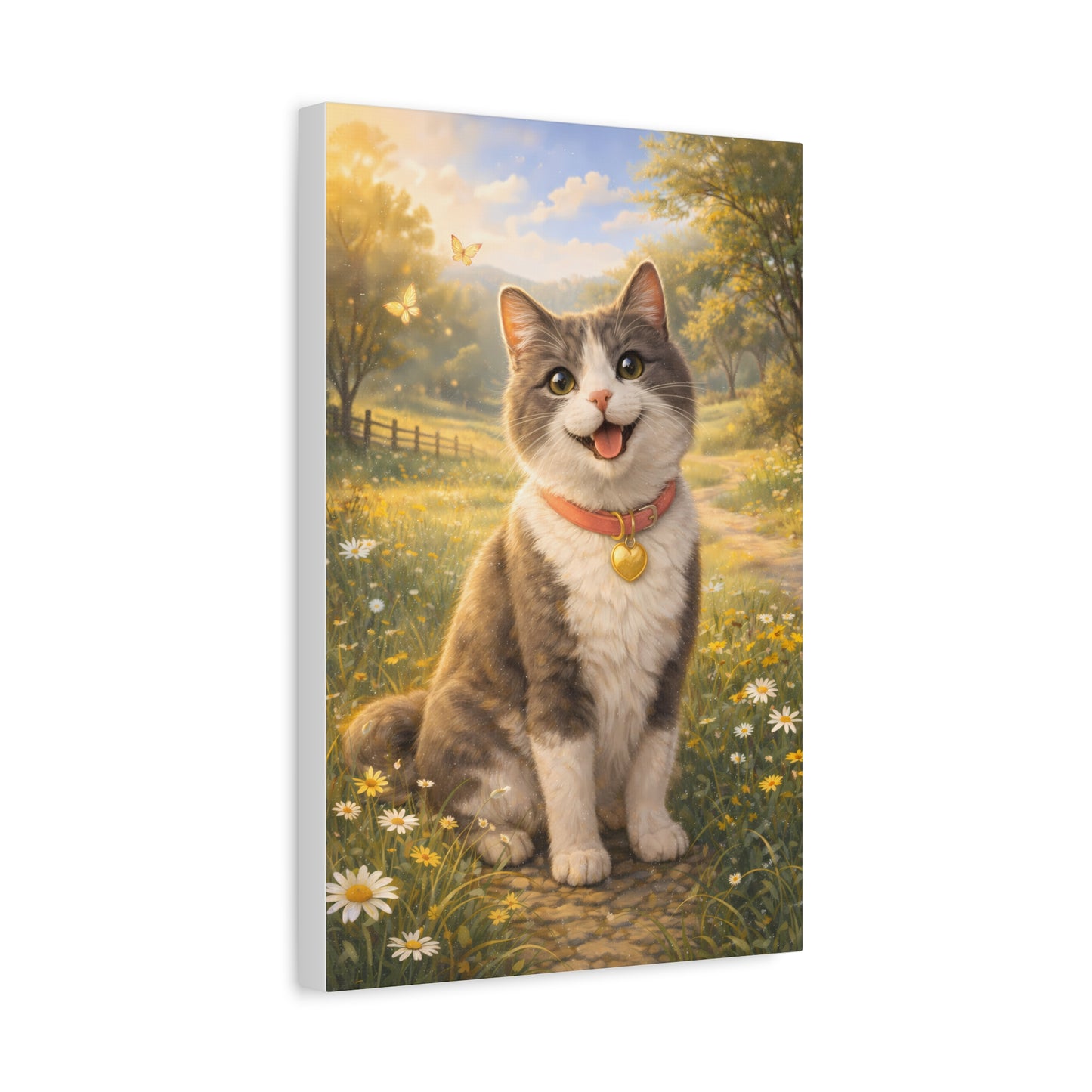 Vänlig Katt i Naturen – Lugn & Glad Canvas