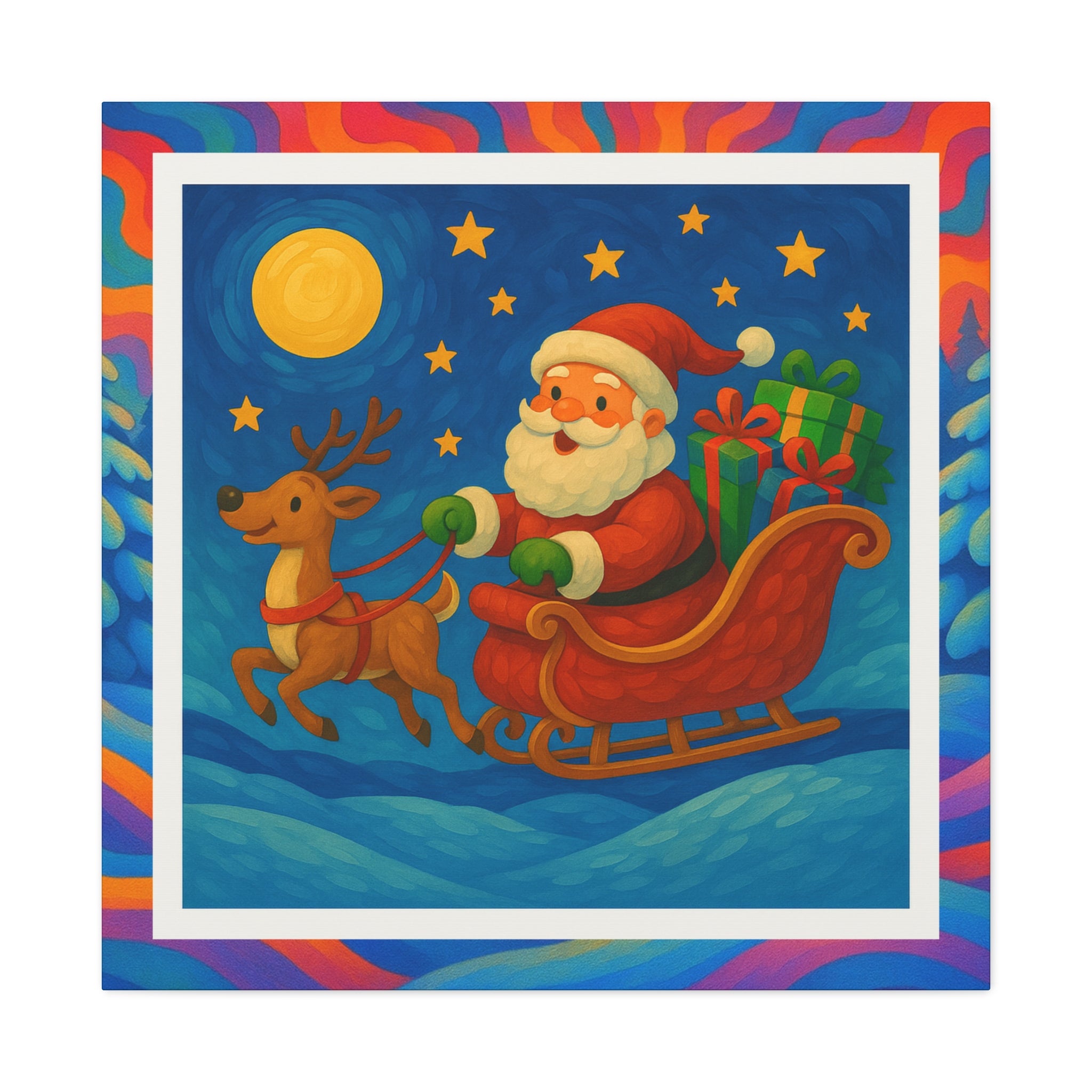 Tomten på Väg – Julmotiv Canvastavla