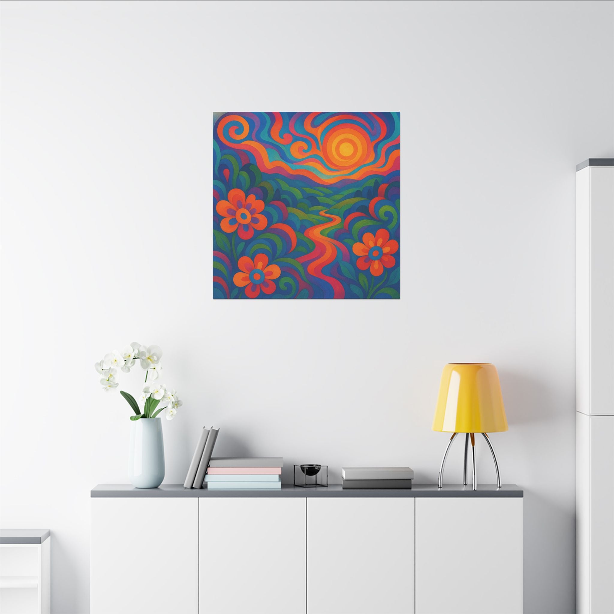 Varm Abstrakt Konst Canvastavla – Matt Stretched Väggkonst